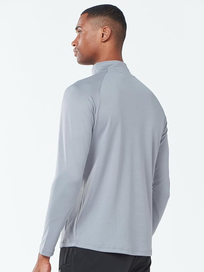 NORTHYARD Quarter Zip Pullover Men Running Shirt Long Sleeve Moisture Wicking - Image 3