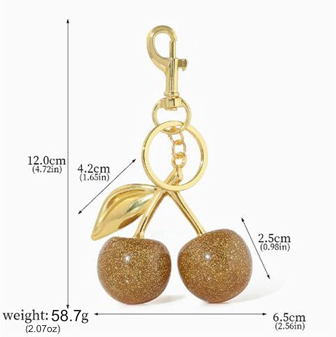 Fruit Bag Charm Purse Charms Keychain Strawberry Cherry Accessories Keychain - Image 3
