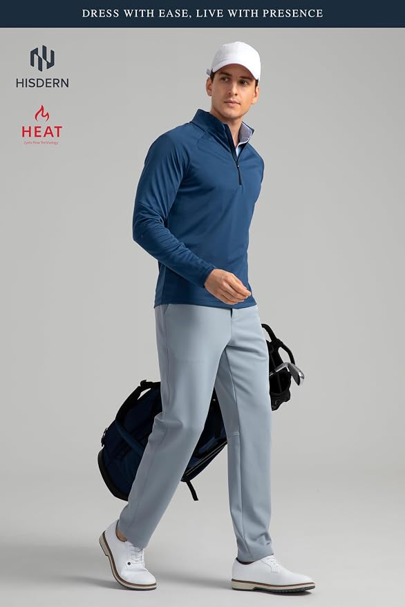 HISDERN Heat 701 Men's Thermal Golf Pants Stretch Fleece 30"/32" No Iron Comfy - Image 3