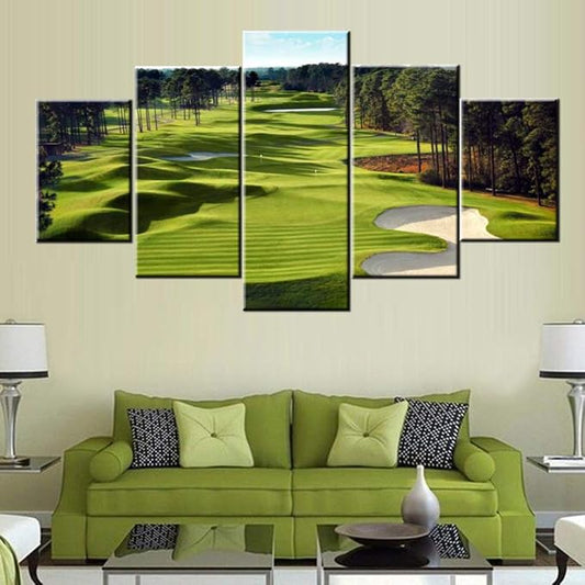 Green Golf Course Wall Art Golfing Sport Paintings by TUMOVO