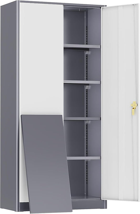Greenvelly Metal Storage Cabinet, 72” Metal Cabinet Storage by Greenvelly