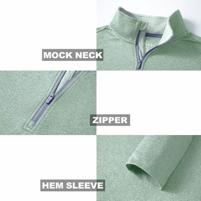 M MAELREG Quarter Zip Golf Pullover Men Dry Fit Long Sleeve Performance Wicking - Image 4