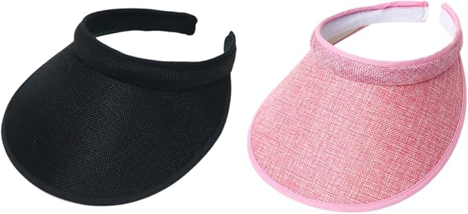 Cloth Covered Slip-On Visor for Women, Adjustable Cap Sports Sun Visors for Men by jecvxor