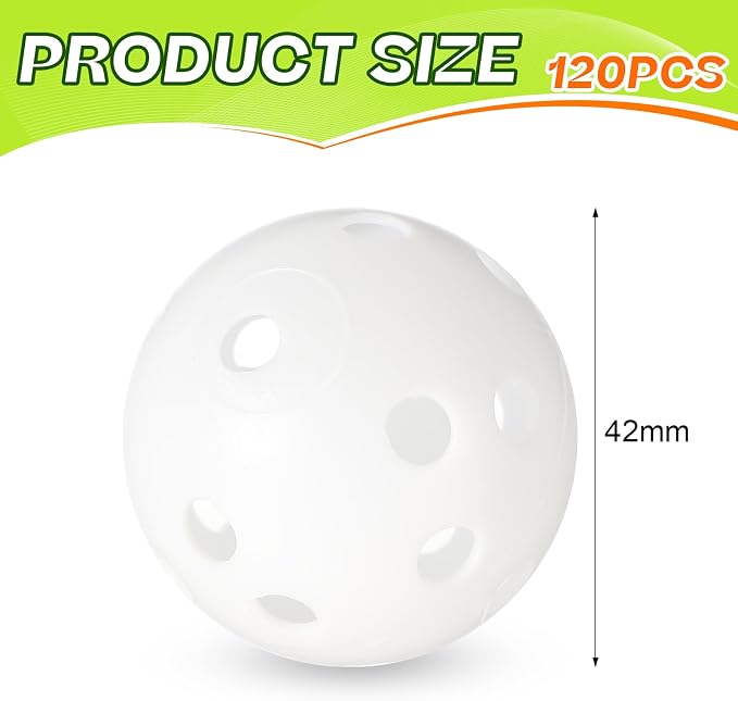 Tradder 120 Pcs 42mm Practice Golf Balls Hollow Sports Golf Training Balls - Image 2