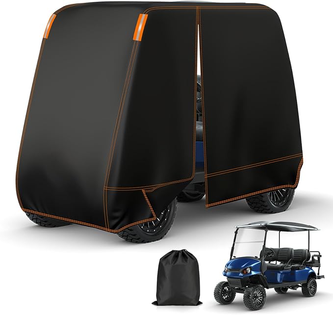 Falafa Golf Cart Cover 6 Passenger, Heavy Duty 420D Waterproof All Weather by Falafa