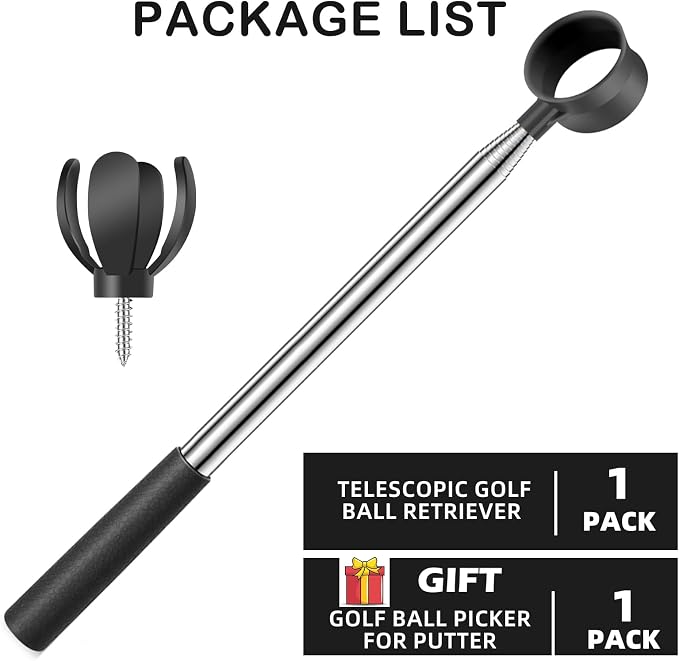 Golf Ball Retriever for Water Telescopic, 9Ft/12Ft Stainless Steel Ball - Image 2