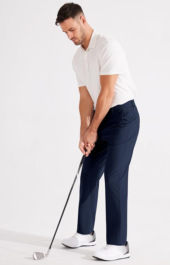 Libin Men's Golf Pants Classic Fit Flat Front Work Dress Pants 29" 31" 33" - Image 5