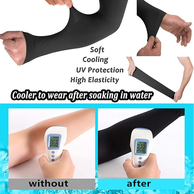 YQXCC 4 Pairs Arm Sleeves, Cooling UV Sun Protection Sports Compression Sleeves - Image 3