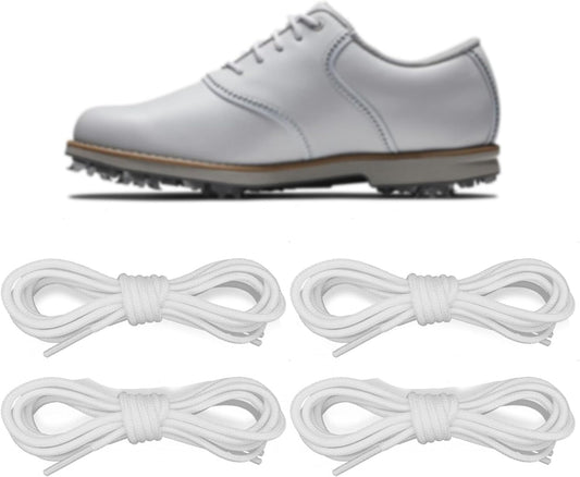 2 Pairs Polyester Golf Shoelaces for FootJoy Shoes, 3/32‘’(2.5mm) Thin Dress Oxford Shoe Laces Replacement Strings