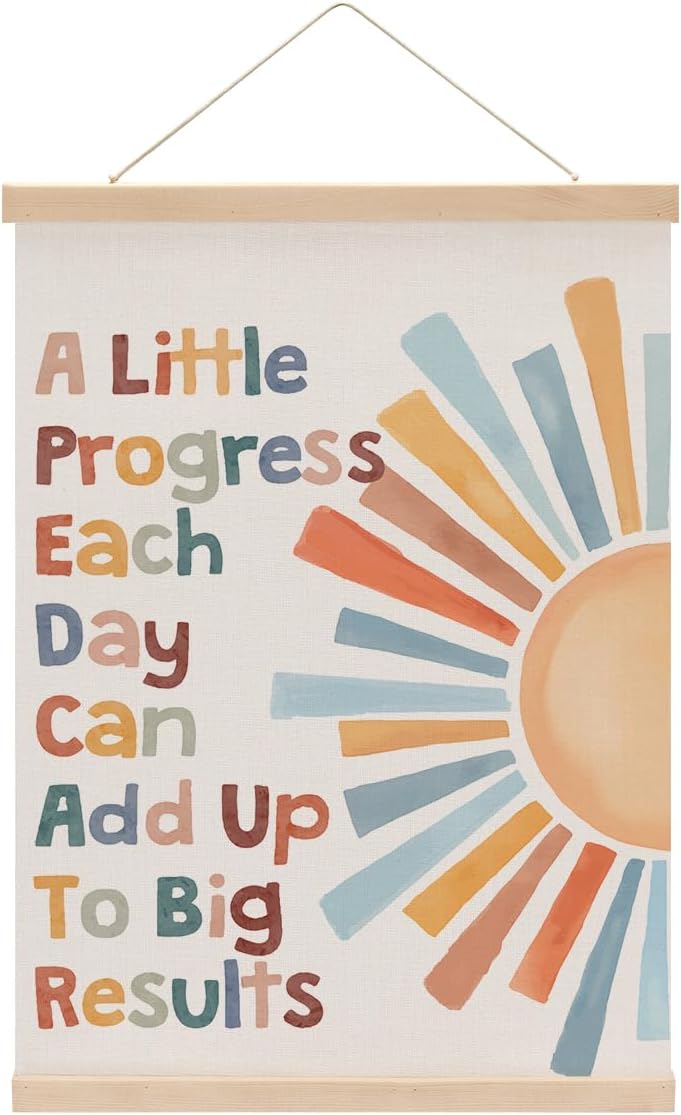 Inspirational Boho Sun Poster Hanger, Classroom Decor Growth Mindset Wall Decor, Sunshine Posters, Educational Posters Wall Art Wall Hanging Banner Bedroom Nursery Home Baby Room Decor