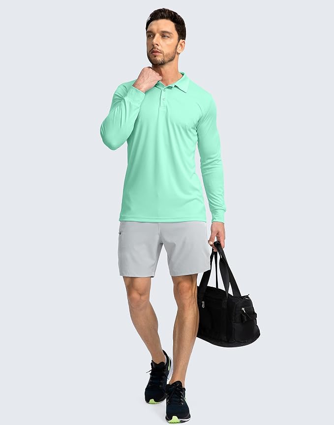 Men's Polo Shirt Long Sleeve Golf Shirts Lightweight UPF 50+ Sun Protection - Image 6