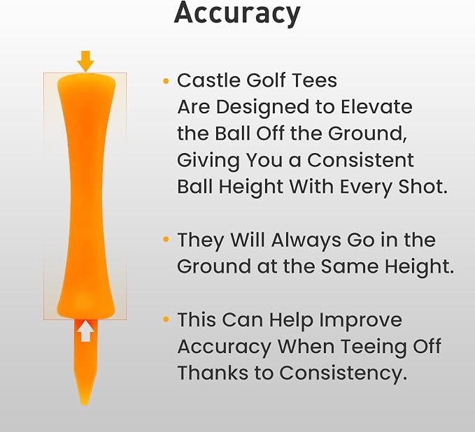 Plastic Golf Castle Tees Step Down Value 200 Count, Unbreakable Mixed or Same - Image 3