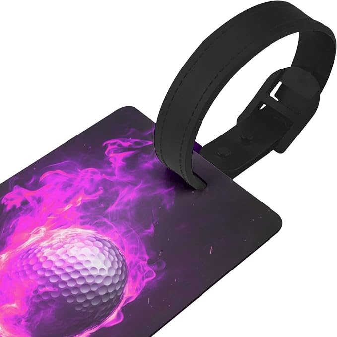 Pink Flame Golf Luggage Tag Suitcase Identify Labels Personalized Travel Bag - Image 3