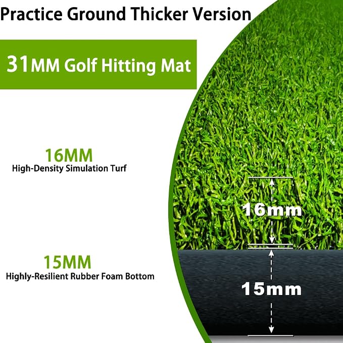 Golf Hitting Mat Thicker Rubber Bottom-5×4ft - Image 5