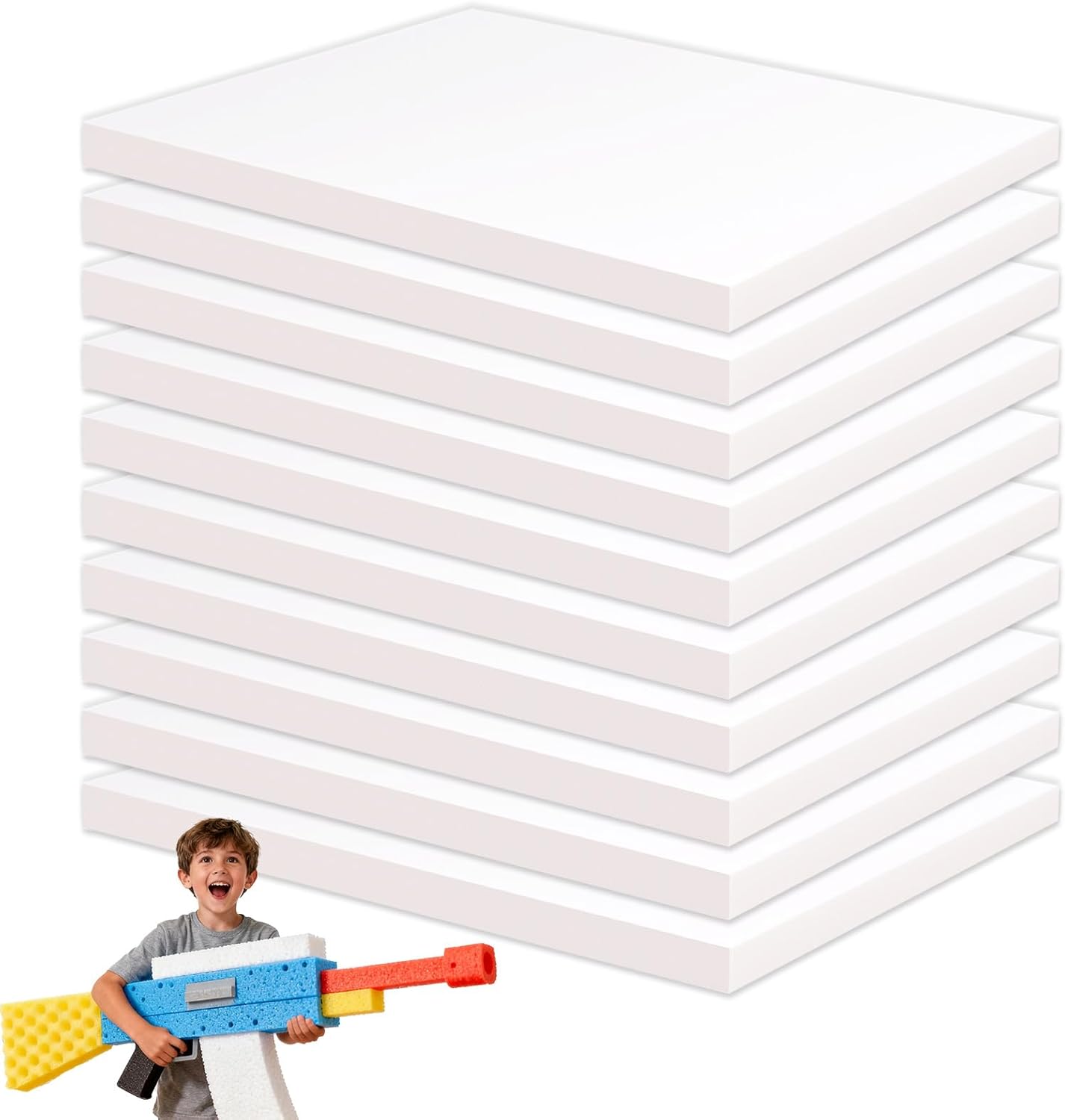 High Density XPS Foam Board,10 Pack 11.7x7.8x0.4in Polystyrene Craft Foam Sheets, Rigid and Easy to Shape,DIY Modeling Art Projects, Party Decoration, Cosplay Prop Production, Carve,Heat Insulation