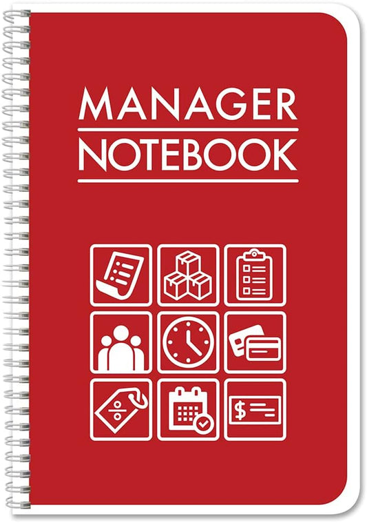 BookFactory Manager Notebook Manager's Log Book Planner Management Logbook, Wire-O 100 Pages 6" x 9" (Made in USA)