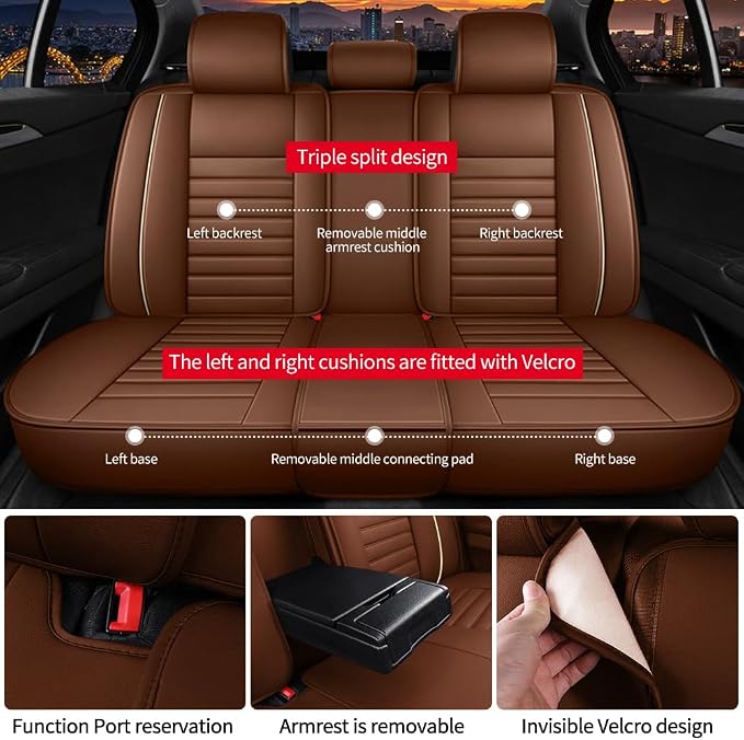 Leather Car Seat Covers for Volkswagen Golf 2001-2021, Car Seat Covers Full Set - Image 4