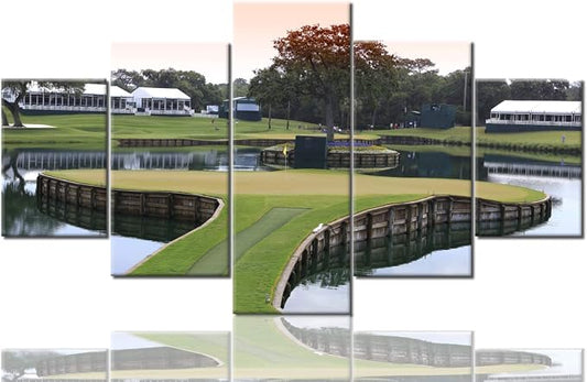5 Panel Modern Canvas Paintings America Florida Golf Course Pictures Premium by TUMOVO
