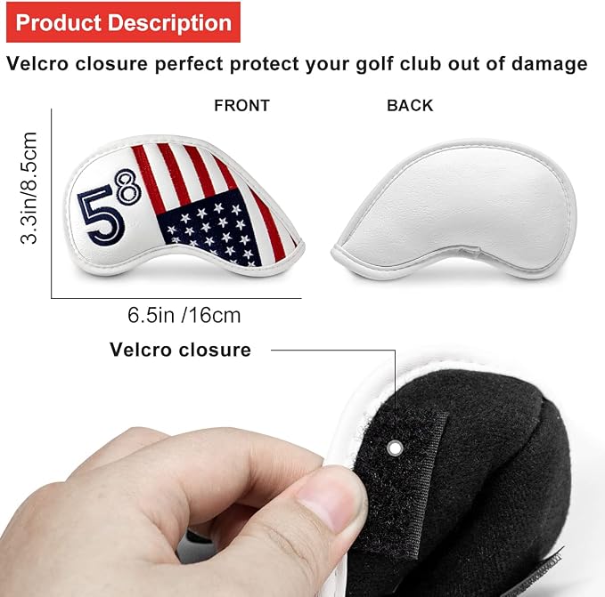 Golf Iron Head Covers Set Iron Headcover Wedge Cover Golf Iron Club Cover USA - Image 3
