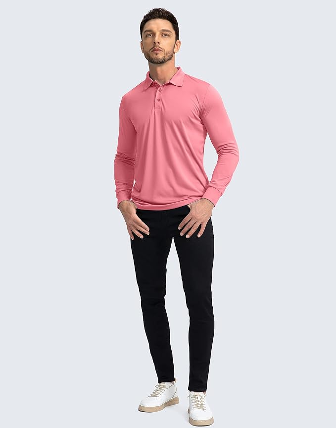 Men's Polo Shirt Long Sleeve Golf Shirts Lightweight UPF 50+ Sun Protection - Image 6