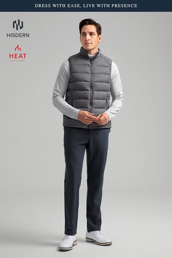 HISDERN Heat 701 Men's Thermal Golf Pants Stretch Fleece 30"/32" No Iron Comfy - Image 2
