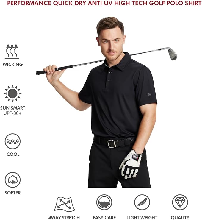 Mens Polo Shirts Short and Long Sleeve Casual Solid Stylish Dry Fit Performance - Image 5
