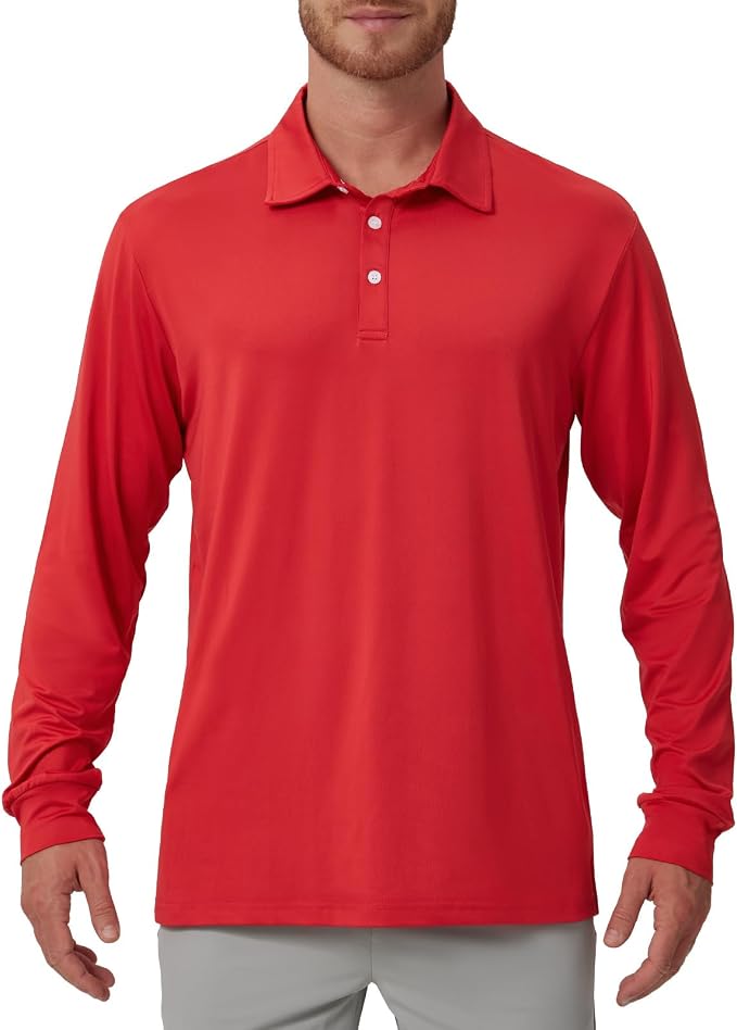 NAVISKIN Men's Polo Shirts Long Sleeve Golf Shirts - Image 2
