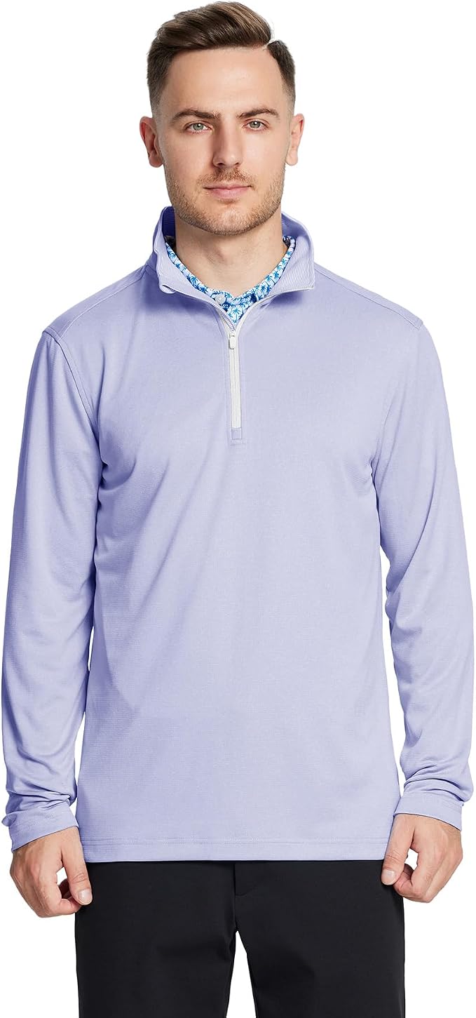 M MAELREG Quarter Zip Golf Pullover Men Dry Fit Long Sleeve Performance Wicking - Image 3