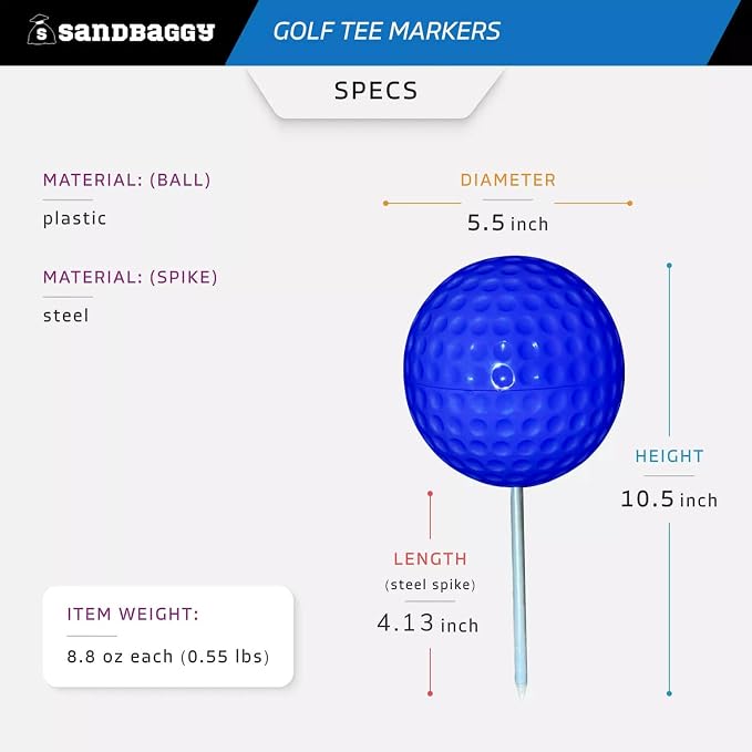 Sandbaggy Plastic Tee Markers for Golf Course - Image 3
