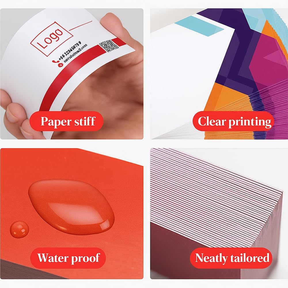 1000Pcs Custom Business Cards Add Photo/Text/LOGO Personalized Business Cardsfor Small Business 300gsm Matte Paper Front & Back Sides Printed 3.5" x 2"