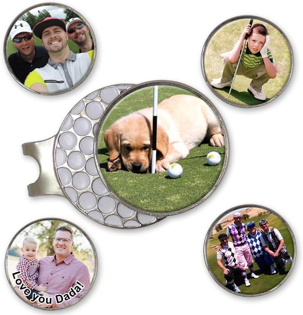 Indiana Metal Craft Golf Ball Marker Magnetic Hat Clip with Personalized Photo or Logo (1 x 1.25 Inches)