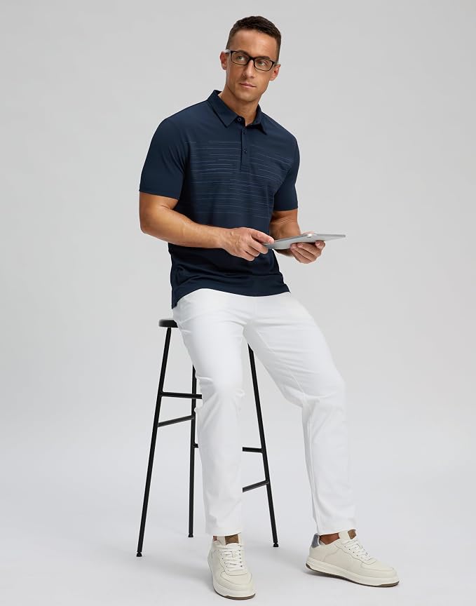 Men's Golf Shirts Dry Fit Moisture Wicking Performance Short Sleeve Collared - Image 5