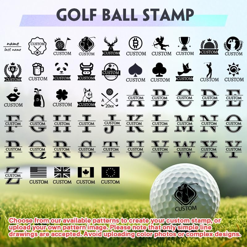 HDSD Custom Golf Ball Stamp Personalized Golf Balls Marker with Your Own Design Includes Ink Bottle