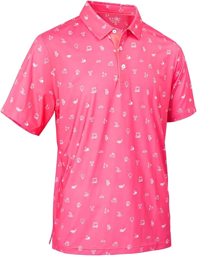 Mens Golf Shirts Quick Dry Moisture Wicking Casual Short Sleeve Performance by GYART