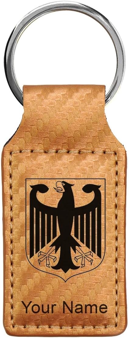 LaserGram Rectangle Keychain, Coat of Arms Germany, Personalized Engraving by LaserGramCustomEngravedGifts