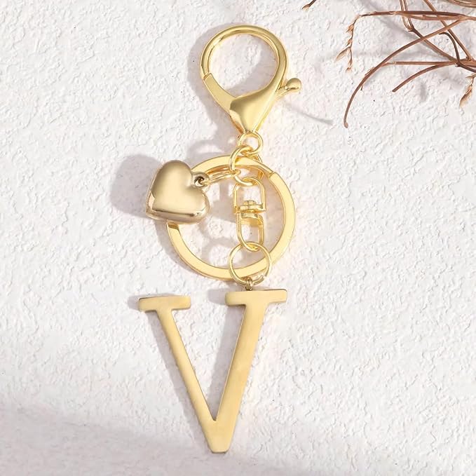 Metal Heart Alphabet Keychain for Women, Girls - Image 7