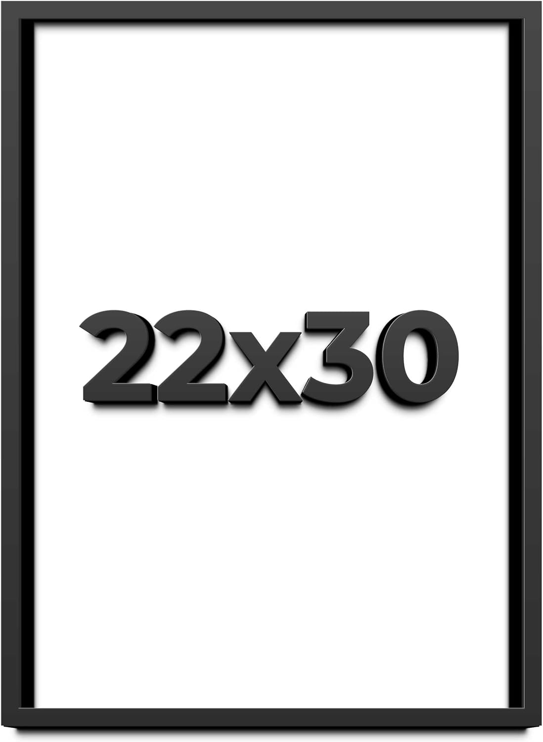 22x30 Shadow Box Black Solid Wood Display Frame with White Acid-Free Backing UV Acrylic & Hanging Hardware - with 3/4" Usable Depth