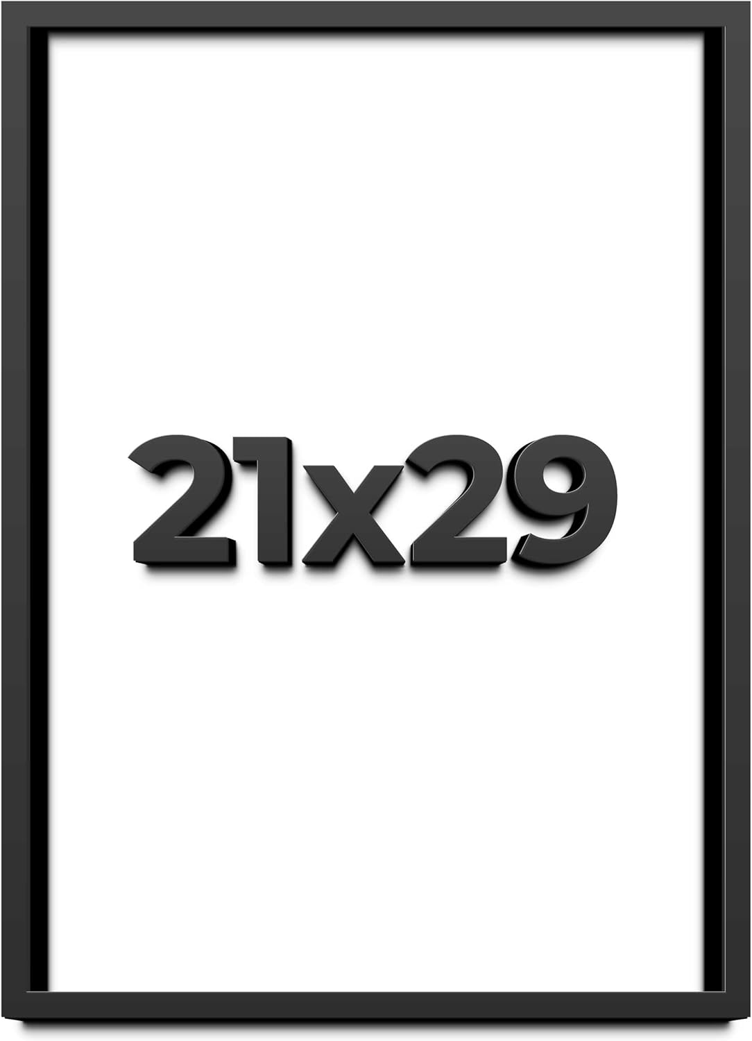 21x29 Shadow Box Black Solid Wood Display Frame with White Acid-Free Backing UV Acrylic & Hanging Hardware - with 3/4" Usable Depth