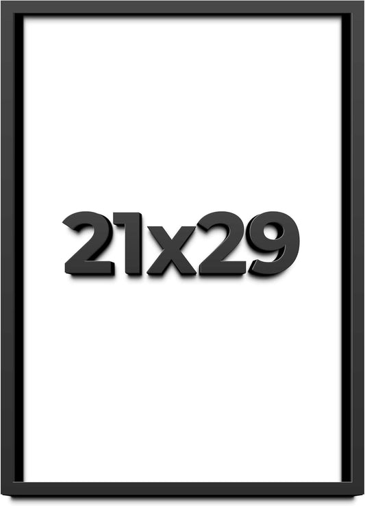 21x29 Shadow Box Black Solid Wood Display Frame with White Acid-Free Backing UV Acrylic & Hanging Hardware - with 3/4" Usable Depth