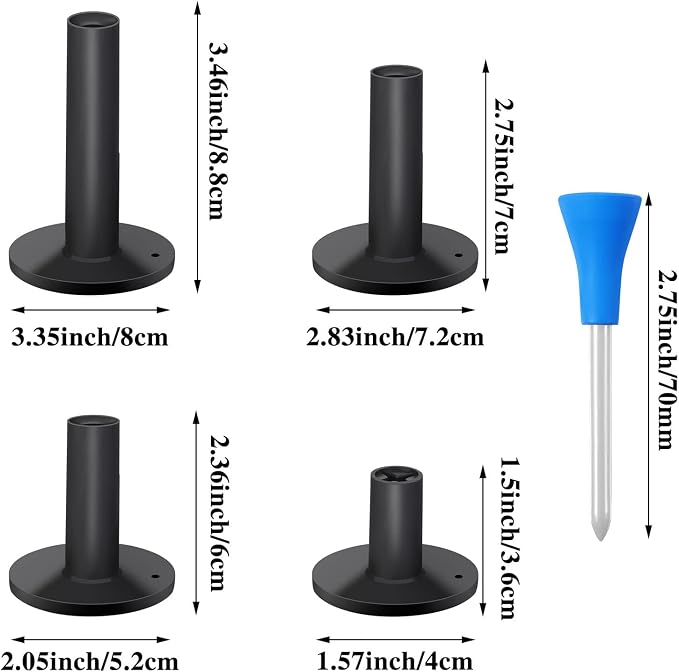 12 Pieces Golf Range Tees Set Rubber Golf Tees - Image 2