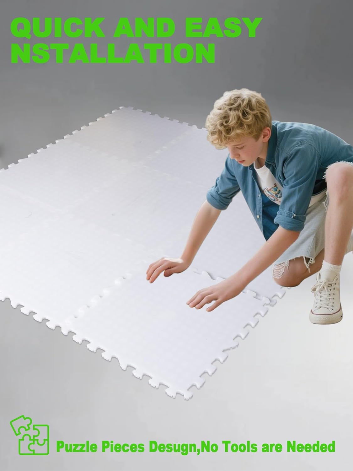 HUOSHUAI Skate-able Hockey Synthetic Ice Tiles, 12 Pack Dryland Flooring Tiles - Build Your Own Year-Round Hockey Training Surface - Easy to Assemble - Covering 23.5 Sq Ft
