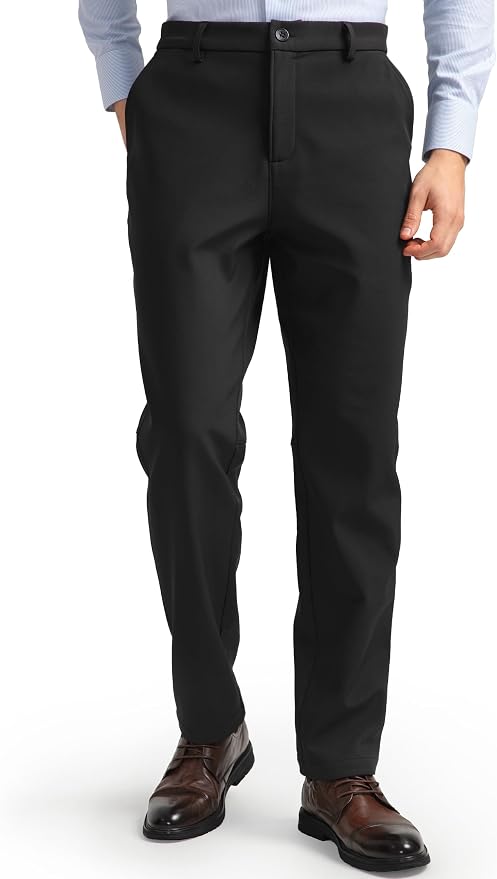 HISDERN Heat 701 Men's Thermal Golf Pants Stretch Fleece 30"/32" No Iron Comfy by HISDERN
