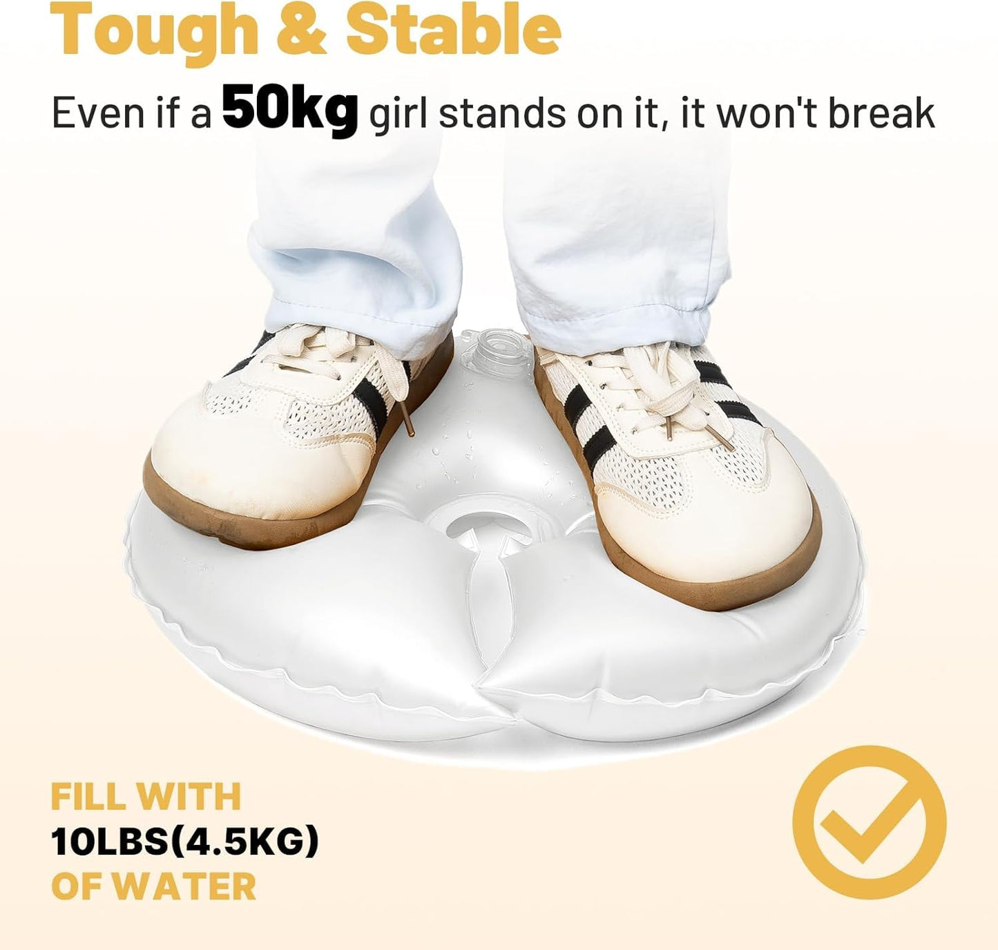 2 Pack Water Weight Bags for Balloon Column Stand And Balloon Arch, Openable Water Fillable Base for Party Wedding Graduation Decor Supplies Accessories, 10 lbs (White)