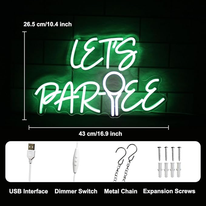 Let's Par Tee Neon Sign for Wall Decor - Image 3