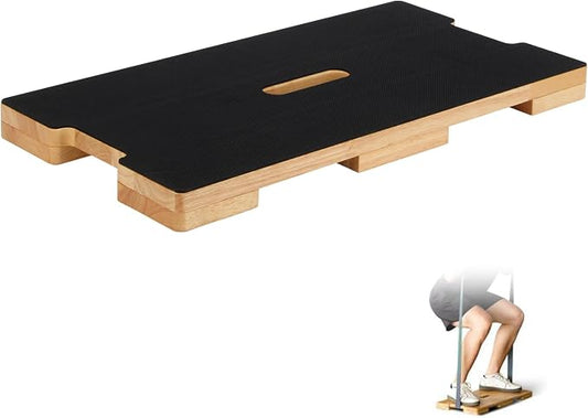 Wood Fitness Board, Resistance Band Workout Footplate, Resistance Band Foot by Lxmxgk