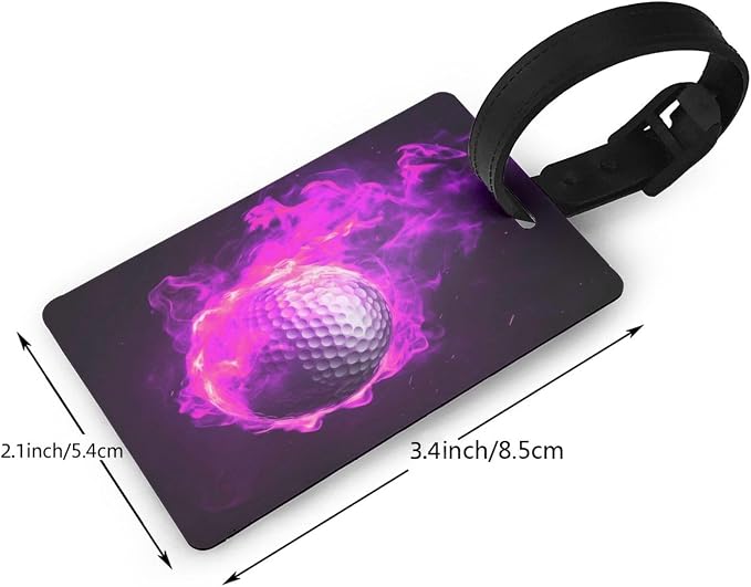 Pink Flame Golf Luggage Tag Suitcase Identify Labels Personalized Travel Bag - Image 2