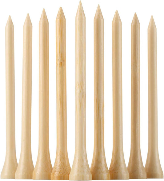 Golf Tees Durable Bamboo Tees 100Pcs 100Pcs 3-1/4" Friendly Biodegradable Material Reduce Friction Side Spin More Stable