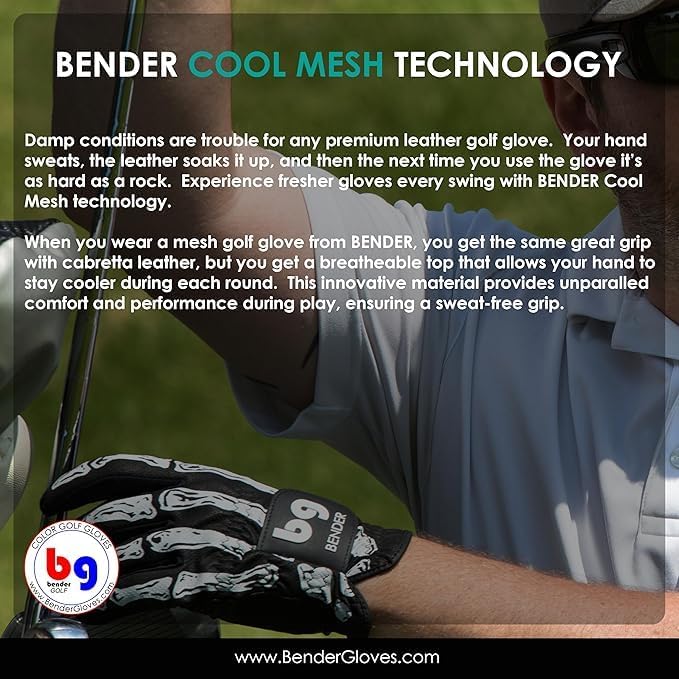 BG Bender - Mens Golf Glove, Durable Mesh Golf Gloves, Unique Golf Gloves - Image 5