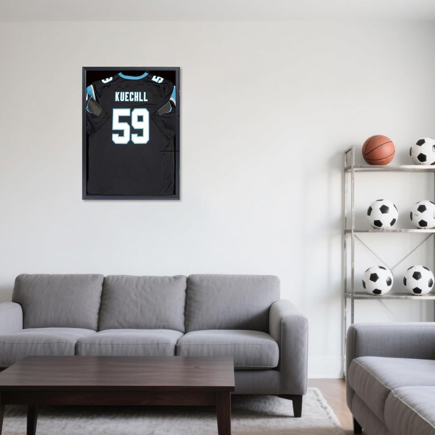 IHEIPYE Jersey Frame Display Case Shadow Box 3 Pack - Lockable with UV Protection Acrylic and Hanger for Baseball, Basketball, Football, Soccer, Hockey 2XL Sport Shirt and Uniform - Black