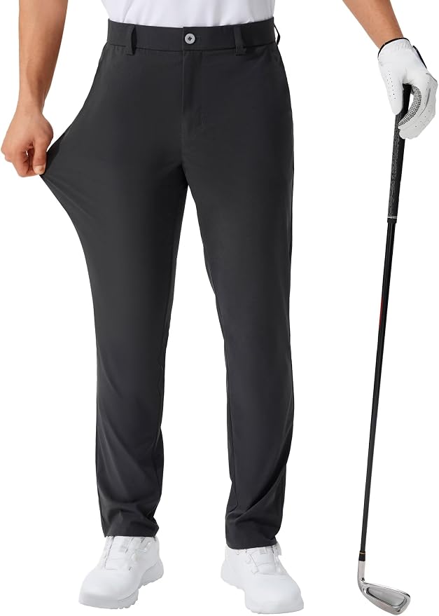 QPNGRP Men's Golf Pants 30"/32"/34" Inseam Lightweight Stretch Work Dress Pants by QPNGRP